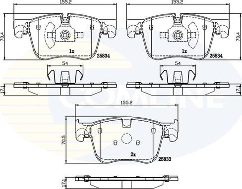 Comline CBP02250 - Гальмівні колодки, дискові гальма autozip.com.ua