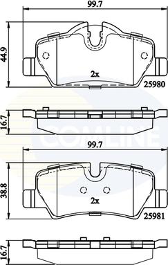 Comline CBP02262 - Гальмівні колодки, дискові гальма autozip.com.ua