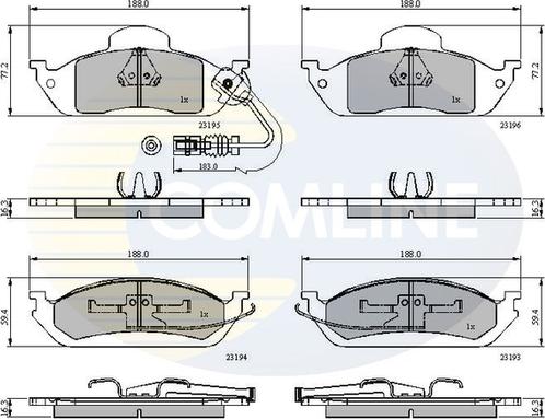 Comline CBP1911 - Гальмівні колодки, дискові гальма autozip.com.ua