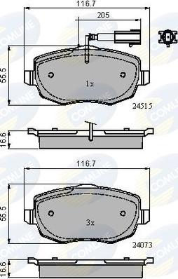 Comline CBP11601 - Гальмівні колодки, дискові гальма autozip.com.ua