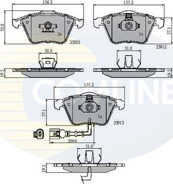 Comline CBP11628 - Гальмівні колодки, дискові гальма autozip.com.ua