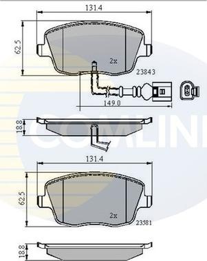 Comline CBP11147 - Гальмівні колодки, дискові гальма autozip.com.ua