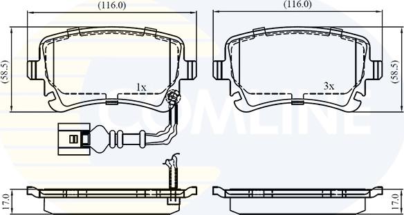 Comline CBP11313 - Гальмівні колодки, дискові гальма autozip.com.ua