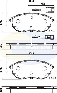 Comline CBP11222 - Гальмівні колодки, дискові гальма autozip.com.ua