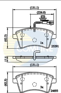 Comline CBP11707 - Гальмівні колодки, дискові гальма autozip.com.ua