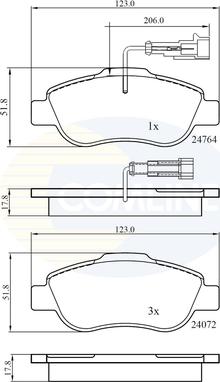 Comline CBP11785 - Гальмівні колодки, дискові гальма autozip.com.ua