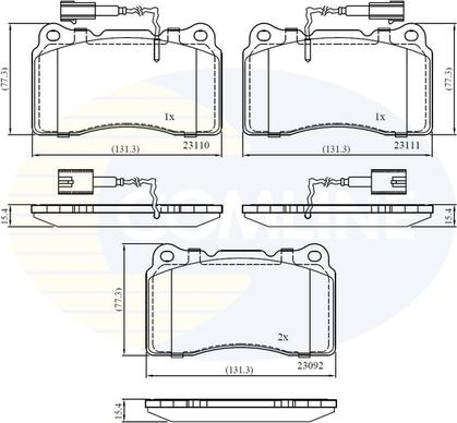 Comline CBP11721 - Гальмівні колодки, дискові гальма autozip.com.ua