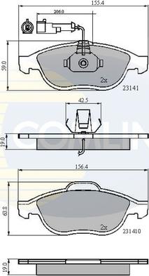 Comline CBP1856 - Гальмівні колодки, дискові гальма autozip.com.ua