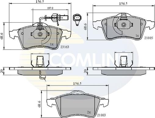 Comline CBP1852 - Гальмівні колодки, дискові гальма autozip.com.ua
