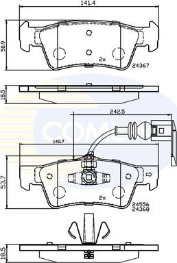 Comline CBP12244 - Гальмівні колодки, дискові гальма autozip.com.ua