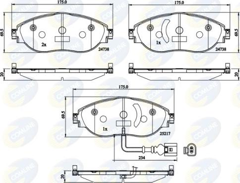 Comline CBP12201 - Гальмівні колодки, дискові гальма autozip.com.ua