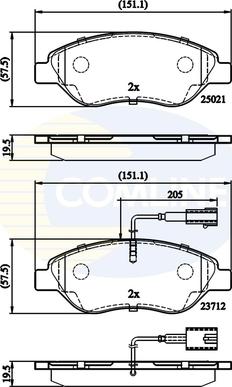 Comline CBP12213 - Гальмівні колодки, дискові гальма autozip.com.ua