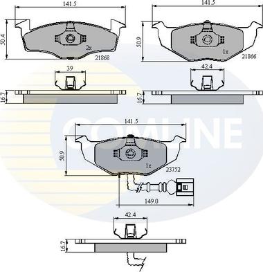 Comline CBP1707 - Гальмівні колодки, дискові гальма autozip.com.ua