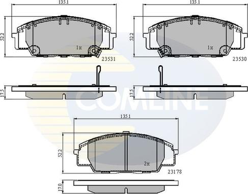 Comline CBP3947 - Гальмівні колодки, дискові гальма autozip.com.ua