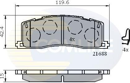 Comline CBP3443 - Гальмівні колодки, дискові гальма autozip.com.ua