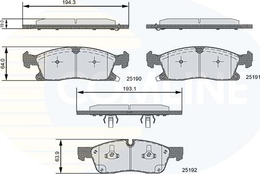 Comline CBP36096 - Гальмівні колодки, дискові гальма autozip.com.ua