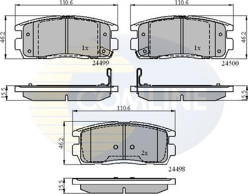 Comline CBP31580 - Гальмівні колодки, дискові гальма autozip.com.ua