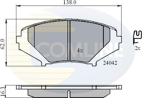 Comline CBP31246 - Гальмівні колодки, дискові гальма autozip.com.ua