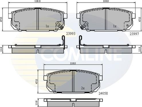 Comline CBP31288 - Гальмівні колодки, дискові гальма autozip.com.ua