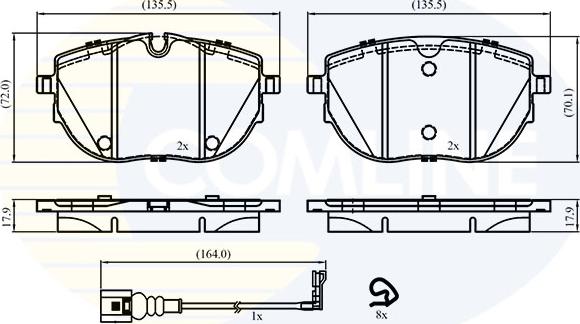 Comline CBP22867 - Гальмівні колодки, дискові гальма autozip.com.ua