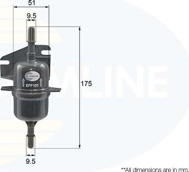 Comline EFF101 - Паливний фільтр autozip.com.ua