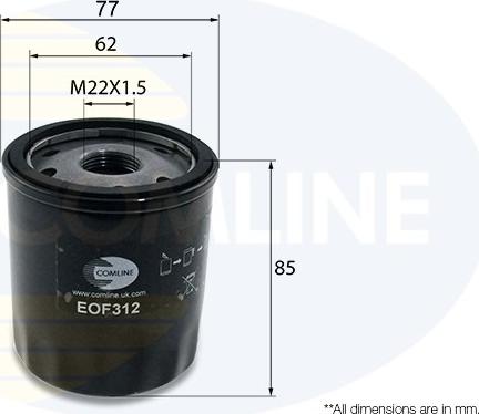 Comline EOF312 - Масляний фільтр autozip.com.ua