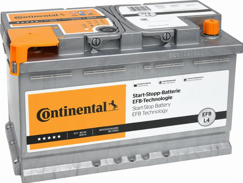CONTINENTAL 2800012040280 - Стартерна акумуляторна батарея, АКБ autozip.com.ua