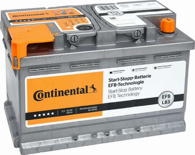 Continental 2800012004280 - Стартерна акумуляторна батарея, АКБ autozip.com.ua