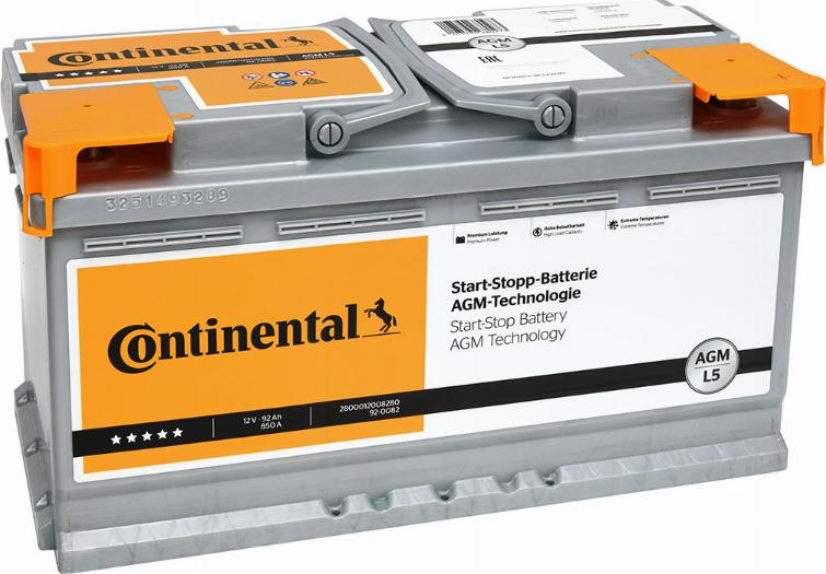 Continental 2800012008280 - Стартерна акумуляторна батарея, АКБ autozip.com.ua