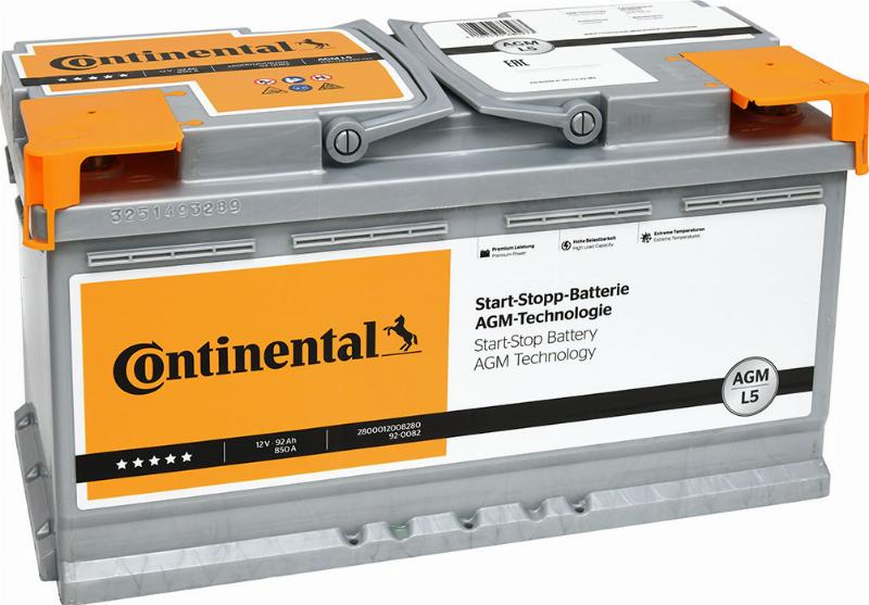 CONTINENTAL 2800012008280 - Стартерна акумуляторна батарея, АКБ autozip.com.ua