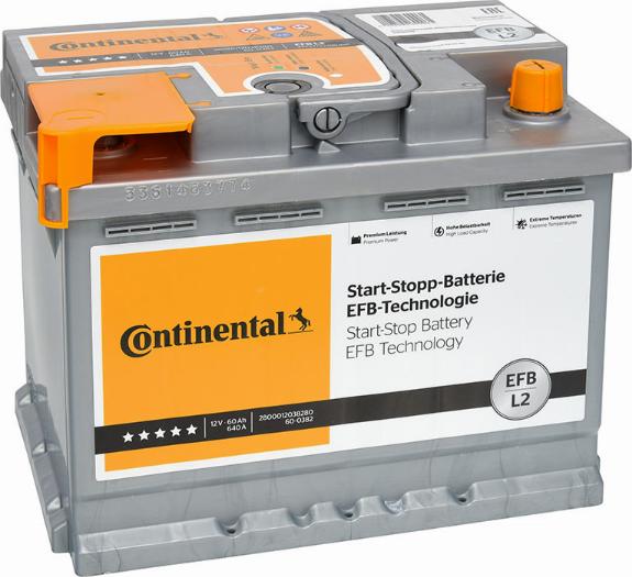 Continental 2800012038280 - Стартерна акумуляторна батарея, АКБ autozip.com.ua