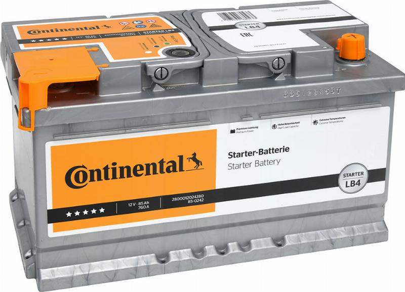 CONTINENTAL 2800012024280 - Стартерна акумуляторна батарея, АКБ autozip.com.ua