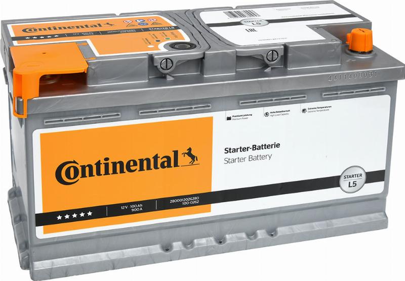 CONTINENTAL 2800012026280 - Стартерна акумуляторна батарея, АКБ autozip.com.ua