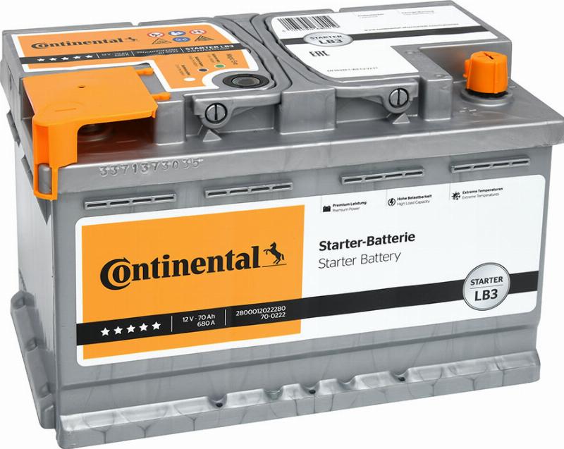 CONTINENTAL 2800012022280 - Стартерна акумуляторна батарея, АКБ autozip.com.ua