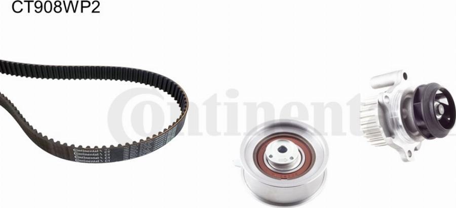 CONTINENTAL CT908WP2 - Водяний насос + комплект зубчатого ременя autozip.com.ua