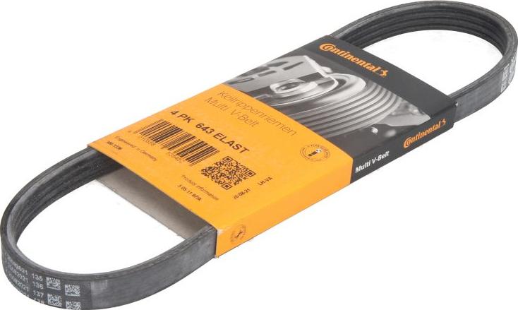 CONTINENTAL 4PK643 ELAST - Поліклиновий ремінь autozip.com.ua