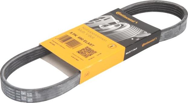CONTINENTAL 5PK690 ELAST - Поліклиновий ремінь autozip.com.ua