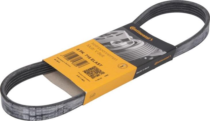 CONTINENTAL 5 PK 716 ELAST - Поліклиновий ремінь autozip.com.ua