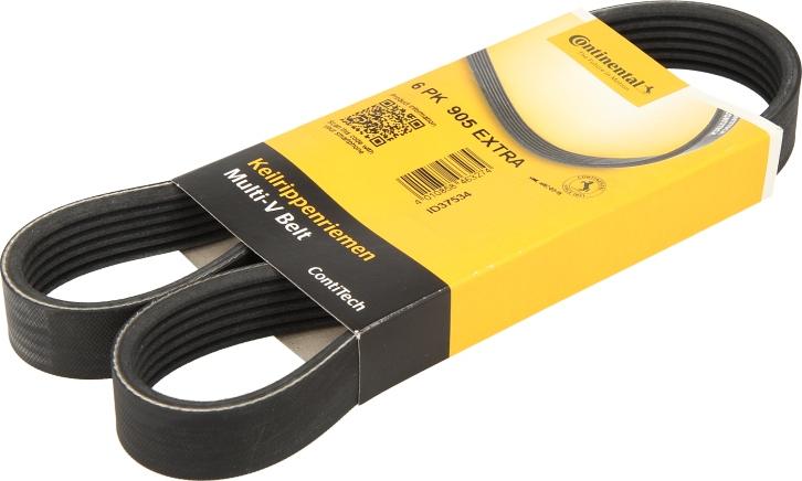 CONTINENTAL 6PK905 EXTRA - Поліклиновий ремінь autozip.com.ua