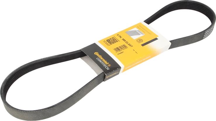 CONTINENTAL 6PK989 ELAST - Поліклиновий ремінь autozip.com.ua