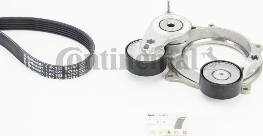 CONTINENTAL 6PK922 EXTRA K1 - Поликлиновий ремінний комплект autozip.com.ua