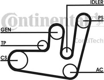 Continental 6PK1660D1 - Поликлиновий ремінний комплект autozip.com.ua