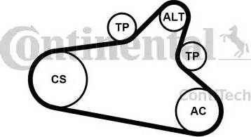Continental 6PK1020 EXTRA K1 - Поликлиновий ремінний комплект autozip.com.ua