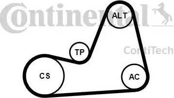 Continental 6PK1100K1 - Поликлиновий ремінний комплект autozip.com.ua