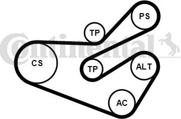 Contitech 6PK1740K3 - Поликлиновий ремінний комплект autozip.com.ua