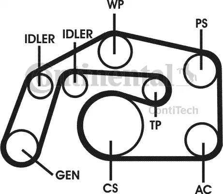 Continental 6PK2460D1 - Поликлиновий ремінний комплект autozip.com.ua