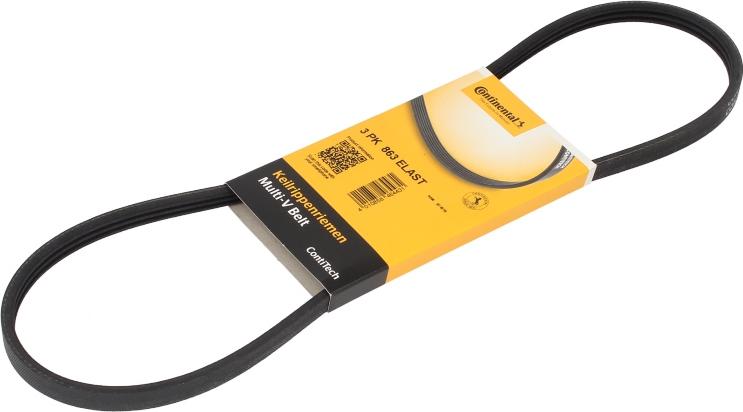 CONTINENTAL 3 PK 863 ELAST - Поліклиновий ремінь autozip.com.ua