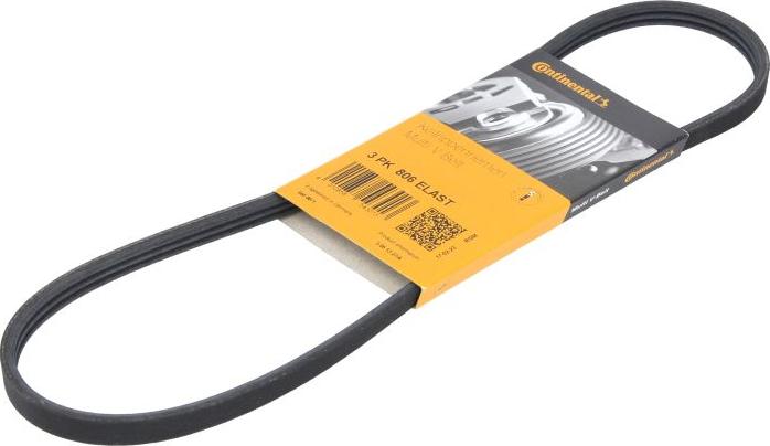 CONTINENTAL 3 PK 806 ELAST - Поліклиновий ремінь autozip.com.ua