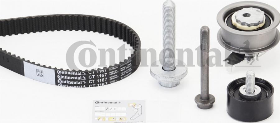 CONTINENTAL CT1167K4 - Комплект ременя ГРМ autozip.com.ua