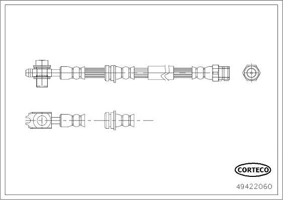 Corteco 49422060 - Гальмівний шланг autozip.com.ua